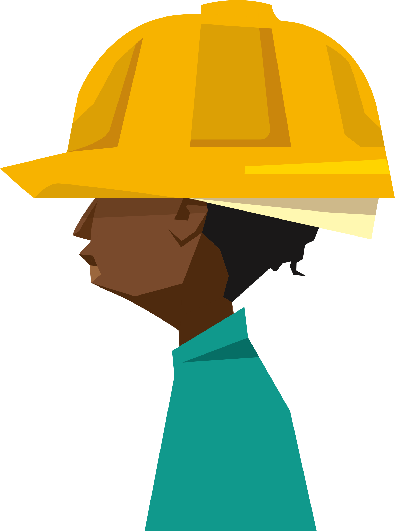 Man wearing a yellow construction hat